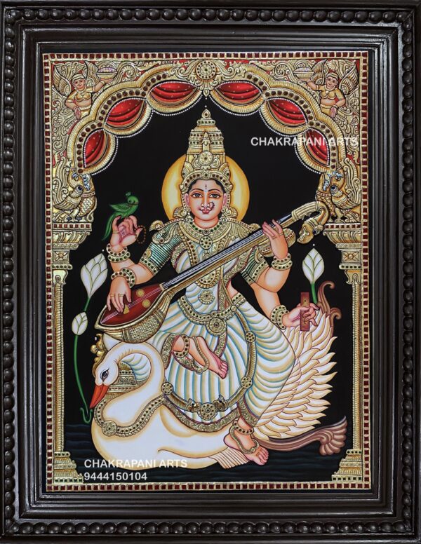 Annam Sarsawathi Tanjore Painting