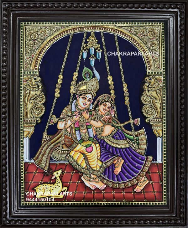 Jula Radha Krishna Tanjore Painting