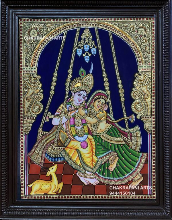 Jula Radha Krishna Tanjore Painting