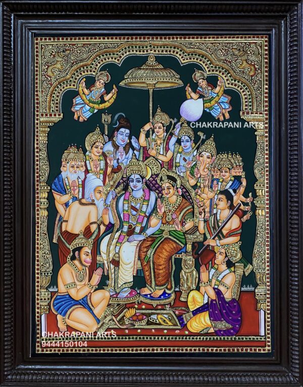Ram Darbar with All Gods Tanjore Painting