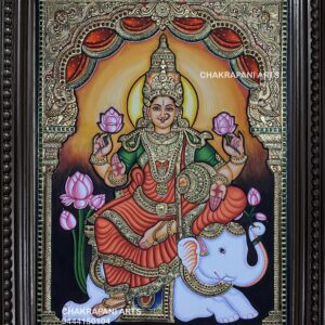 Yanai Lakshmi (elephant Lakshmi) Tanjore Painting