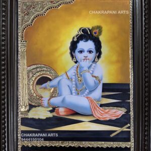Baby Krishna (commercial style) Tanjore Painting
