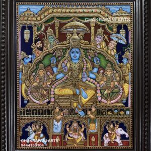 Vishnu Lakshmi with Dhasavatharam Tanjore Painting