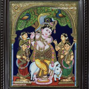 PInnai Mara Krishna (Tree Krishna) Tanjore Painting