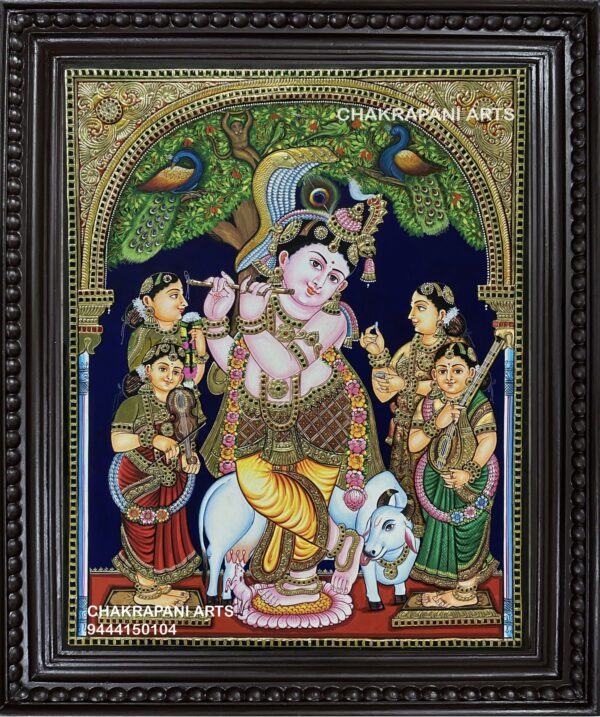 PInnai Mara Krishna (Tree Krishna) Tanjore Painting