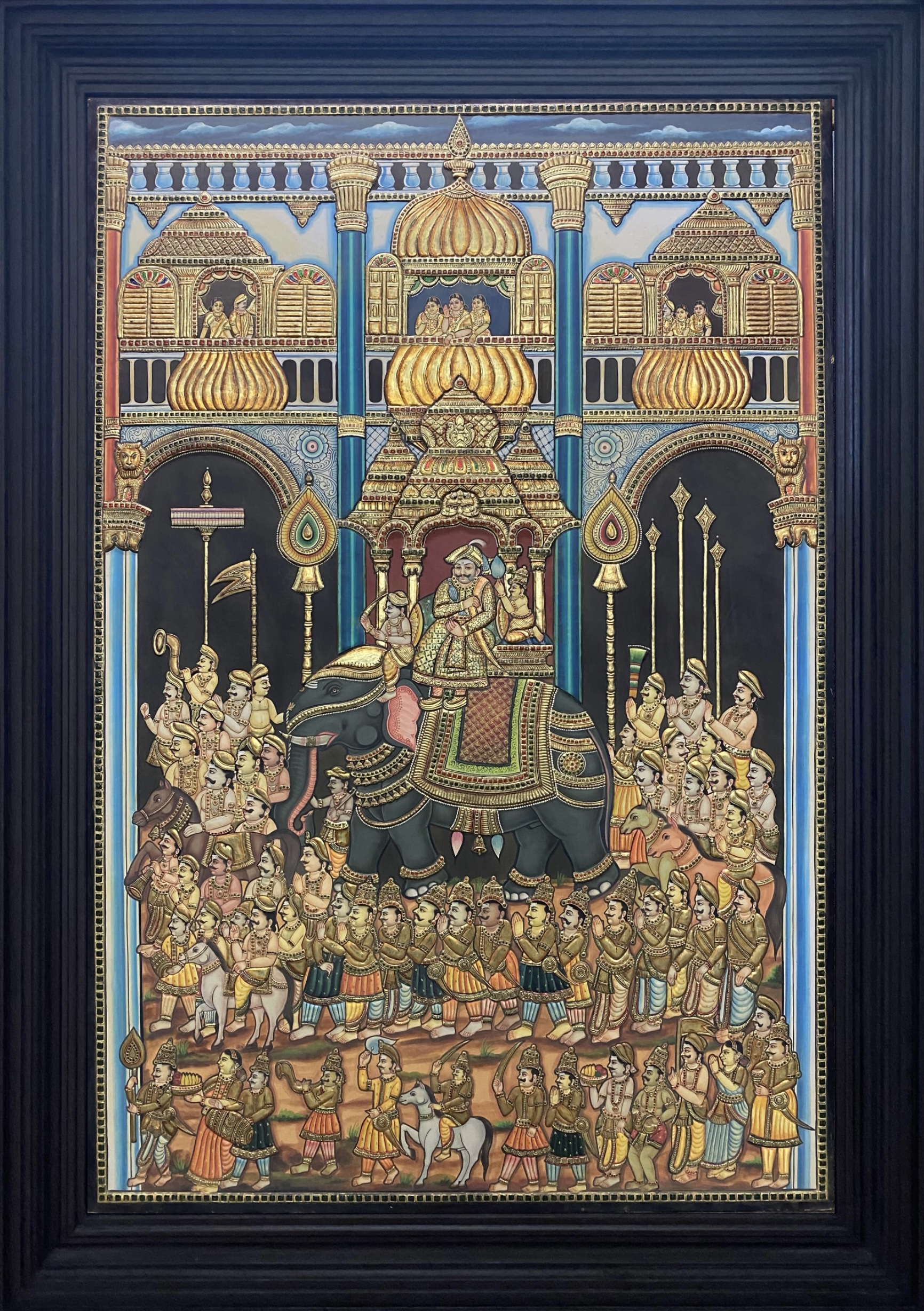 IMG_3909 Raja oorvalam Tanjore Painting (antique finish)