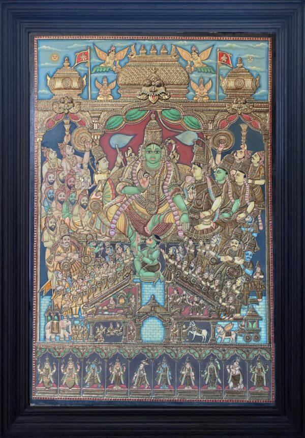 Ramar Patabishagam Tanjore Painting (antique Finish)