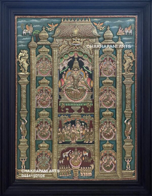 Ashta Lakshmi Tanjore Painting (antique finish)