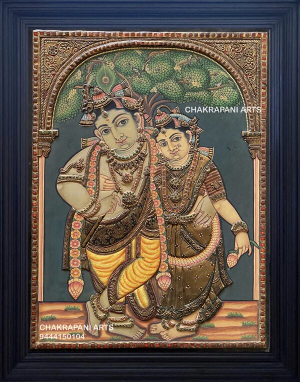 St.Radhakrishna Tanjore painting (antique Finish)