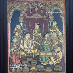 Thulabara Krishna Tanjore Painting (Antique Finish)