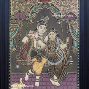 Jula Radhakrishna tanjore painting (Antique Finish)