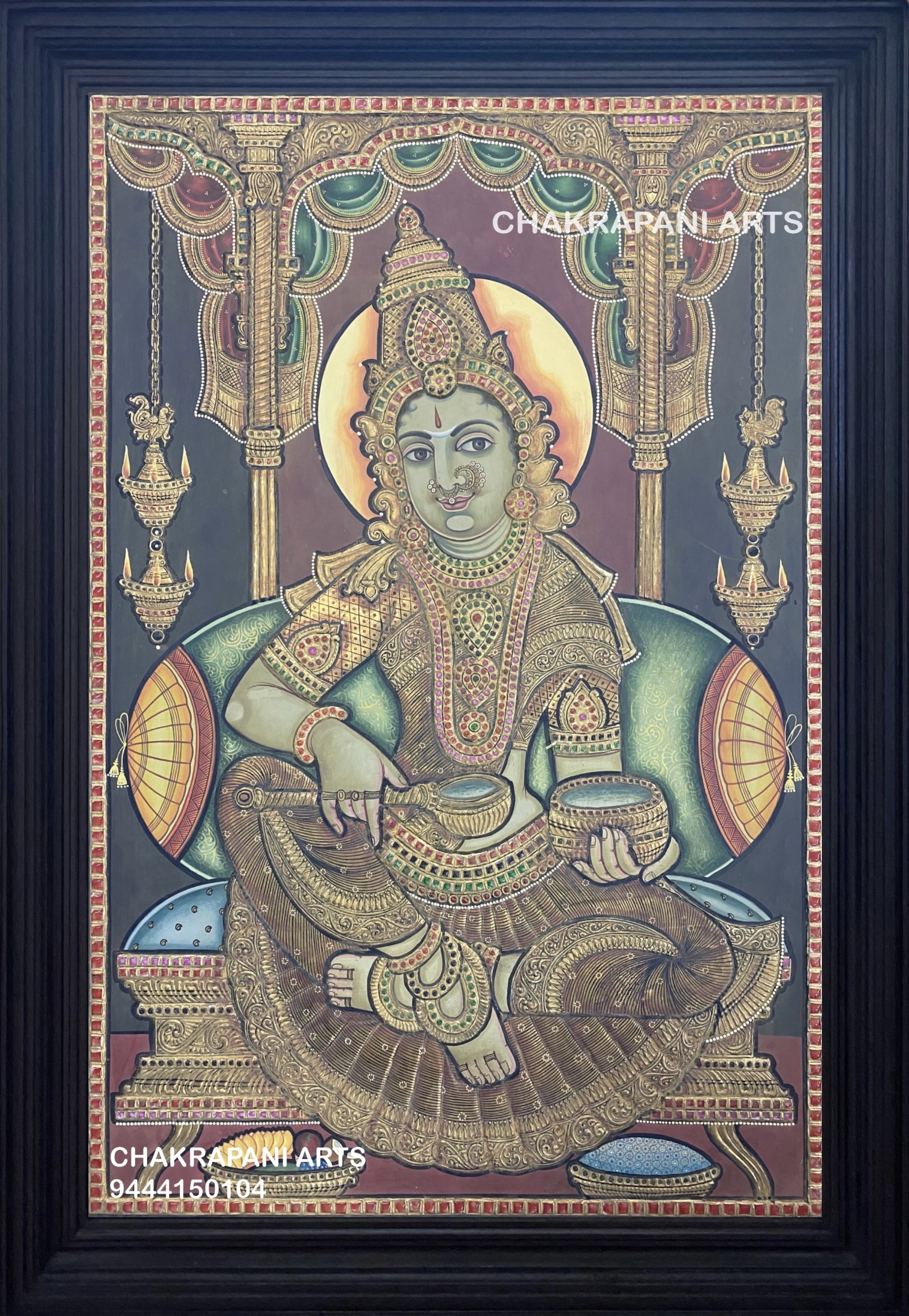 IMG_3946 Annapoorani Tanjore painting (antique finish)
