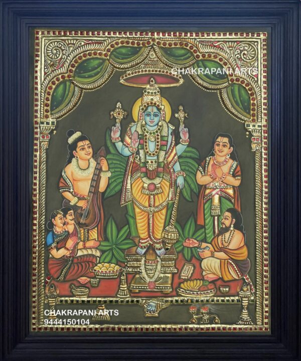 Sathayanarayana Tanjore painting(antique finish)
