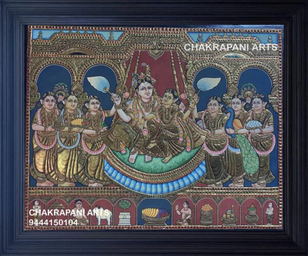 Jula Radhakrishna Tanjore painting (antique finish)