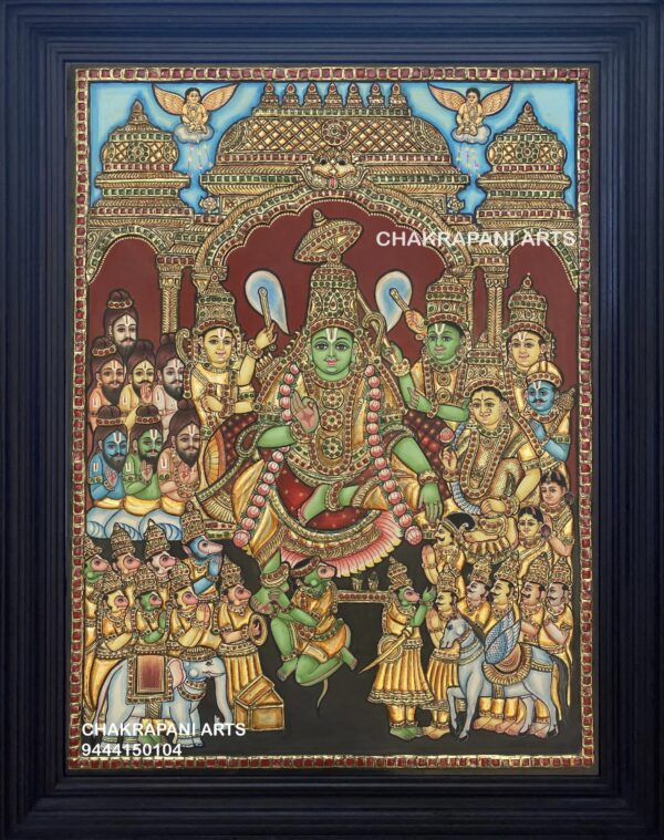 Ramar Patabishagam Tanjore painting (antique Finish)