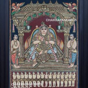 Krishna with Rishi's Tanjore painting (Antique finish)