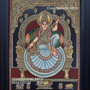 Saraswathi Tanjore painting(antique finish)