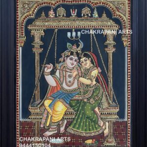 Jula Radhakrishna Tanjore painting(antique finish)