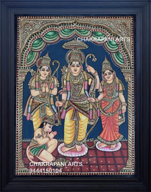 Ram Parivar (Antique Finish) Tanjore Painting