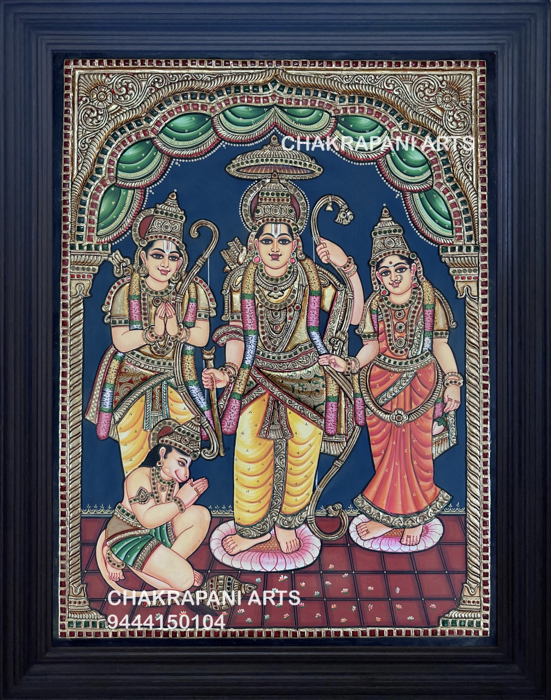 Ram Parivar (Antique Finish) Tanjore Painting