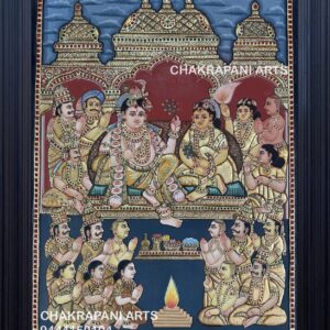 Krishna Darbar Antique Finish Tanjore Painting