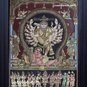 Shiva Tandavam (Antique Finish) Tanjore Painting