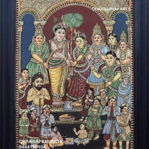 Krishna Kalyanam (Antique Finish) Tanjore Painting