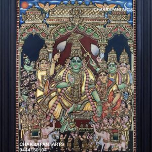 Ramar Pattabhishekam (Antique Finish) Tanjore Painting