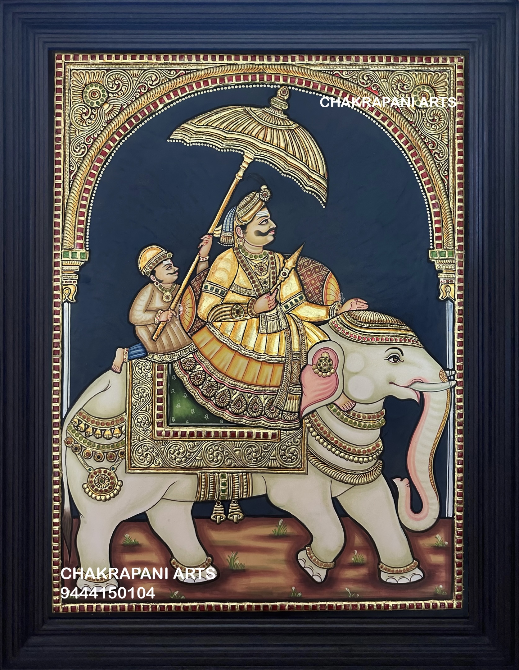 IMG_4594 Raja (Antique Finish) Tanjore Painting